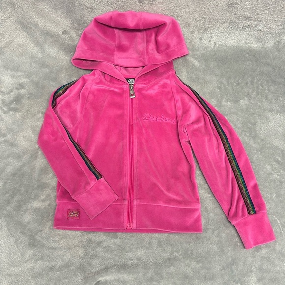 Skechers - long sleeve Velour hooded Jacket. Size 2 - Picture 1 of 6